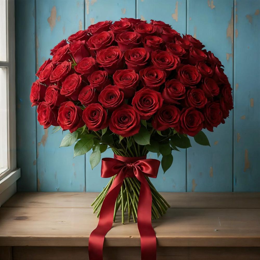 Букет Красные розы Блэк Меджик в Мулловке