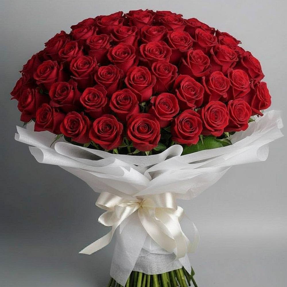 Букет 101 Красная роза Блэк Мэджик в Мулловке