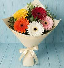 Букет цветов из:  Герберы #REPLACE_PRED# Мулловке