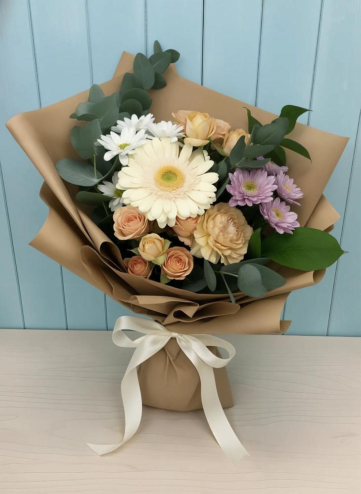 Букет цветов из: Герберы и Хризантемы в Мулловке