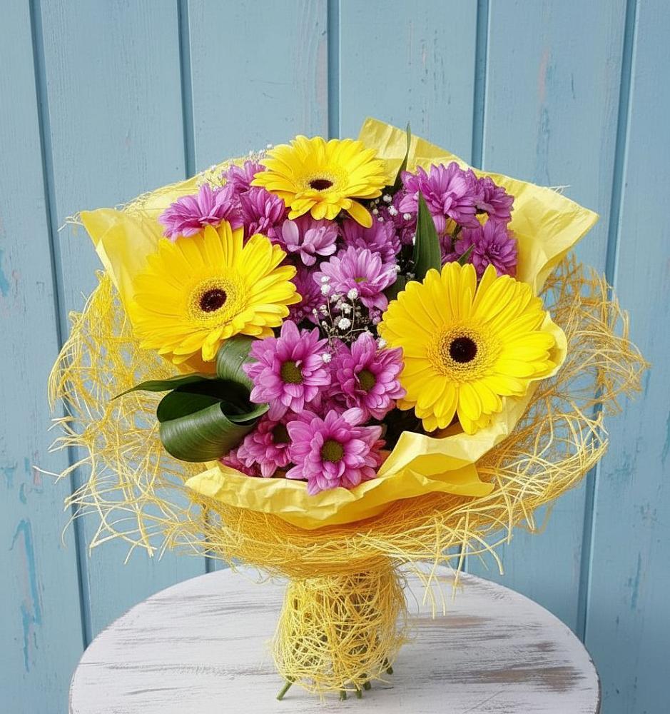 Букет цветов из: Хризантемы и Герберы в Мулловке