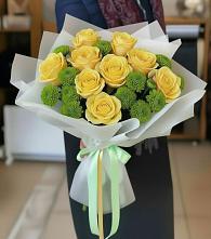 Букет цветов из:  Хризантемы и Розы в Мулловке