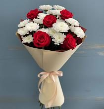 Букет цветов из:  Розы и Хризантемы в Мулловке