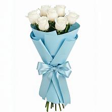 Букет 7 белых роз Проуд в Мулловке