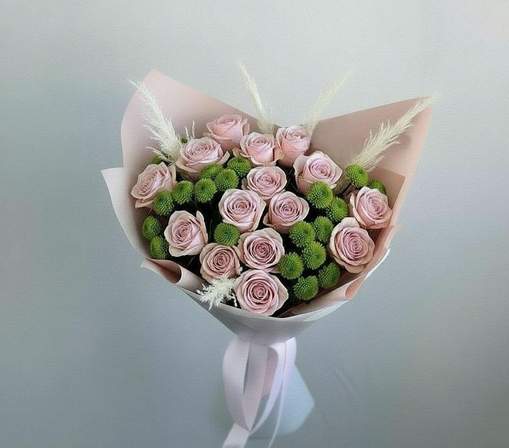 Букет цветов из: Розы и Хризантемы в Мулловке