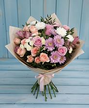 Букет цветов из:  Хризантемы, Розы и Альстромерии в Мулловке