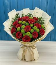 Букет цветов из:  Розы и Хризантемы в Мулловке