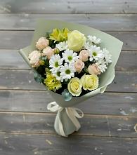 Букет цветов из:  Альстромерии, Розы и Хризантемы в Мулловке