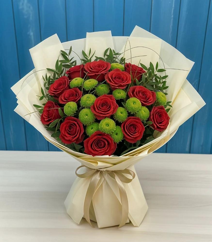 Букет цветов из: Розы и Хризантемы в Мулловке